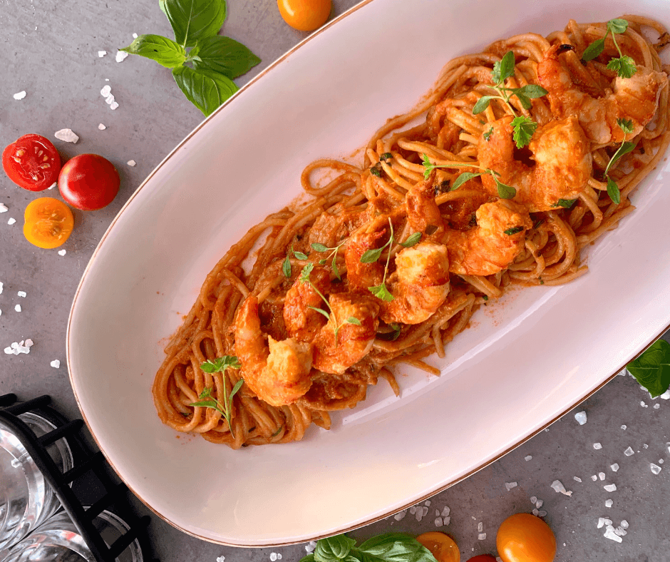 Spaghetti con Sugo di Gamberi